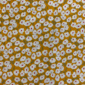 Tissu de coton jaunes avec fleurs - Passiflore